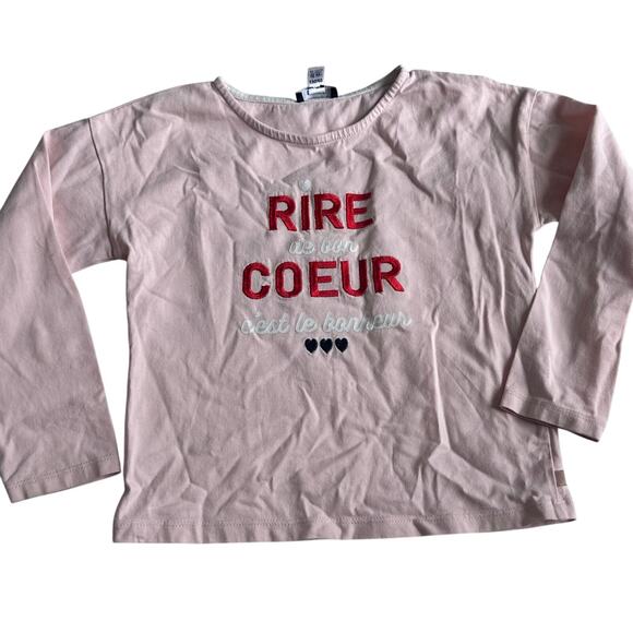 Okaidi Long Sleeve Graphic T-Shirt - Size 8 - Pink - Picture 1 of 4